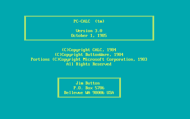 PC-Calc 3 - Splash